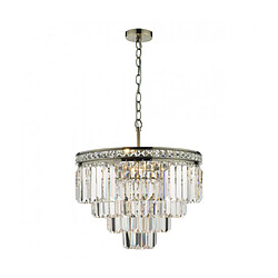 Luminaire Center Suspension Vyana Cuivres Antique,cristal 4 ampoules 3,4cm