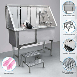 Monstershop Baignoire de Toilettage Inox 400mm