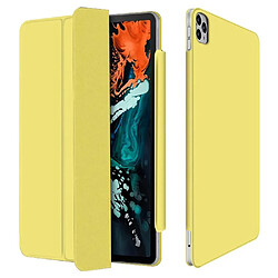 Etui en PU réveil automatique et sommeil avec support tri-pliure jaune pour votre Apple iPad Pro 11 pouces (2020)