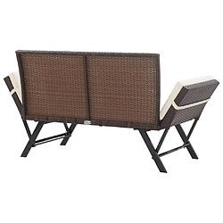 Acheter Maison Chic Banc de jardin avec coussins | Banquette de jardin | Chaise Relax 176 cm Marron Résine tressée -MN88386