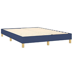 Avis vidaXL Sommier à lattes de lit avec matelas Bleu 140x200 cm Tissu