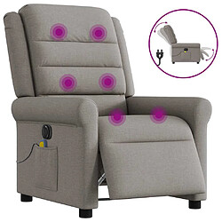 vidaXL Fauteuil de massage inclinable électrique Taupe Tissu