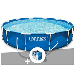 Kit piscine tubulaire Intex Metal Frame ronde 3,66 x 0,76 m + Bâche à bulles