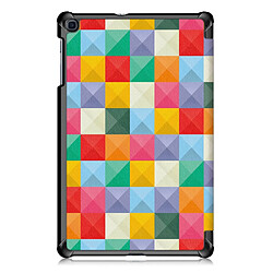 Avis Etui en PU motif imprimé tri-pliure avec support chèques colorisés pour votre Samsung Galaxy Tab A 10.1 (2019) T515/T510