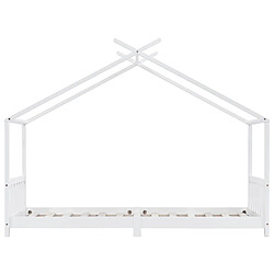 Avis vidaXL Cadre de lit d'enfant Blanc Bois de pin massif 90 x 200 cm