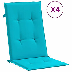 Maison Chic Lot de 4 Coussins Confort,Coussins de chaise à dossier haut turquoise tissu -GKD85759