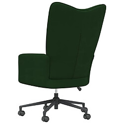 Acheter vidaXL Chaise de relaxation Vert foncé Velours