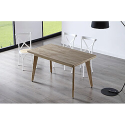 Avis Pegane Table à manger rectangulaire fixe en bois de chêne miel - Longueur 150 x Profondeur 90 x Hauteur 76 cm