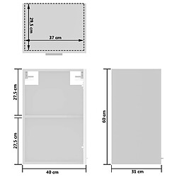 vidaXL Armoire en verre suspendue Blanc brillant Bois d’ingénierie pas cher