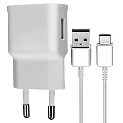 Chargeur secteur Samsung USB 8W avec Câble USB vers USB-C Blanc