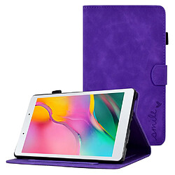 Etui en PU magnétique, fonction d'éveil/veille automatique avec support et porte-cartes pour Samsung Galaxy Tab A 8.0 (2019) SM-T290 (Wi-Fi) - violet