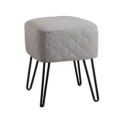 Aubry Gaspard Tabouret en tissu gris Capiton.