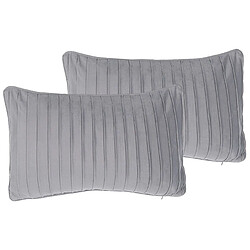 Beliani Lot de 2 coussins KOMANA Bouclé 30 x 50 cm Unicolore Gris