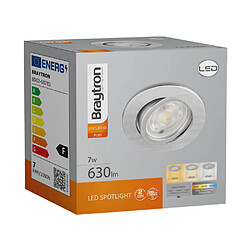 BRAYTRON Spot LED encastrable 3en1 rond Alu 7W IP20 pas cher