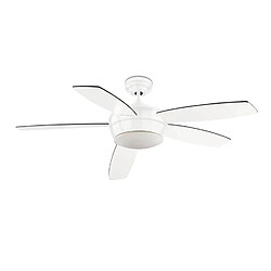 Avis Leds C4 Plafonnier-ventilateur Samal, en acier, verre et contreplaqué, blanc