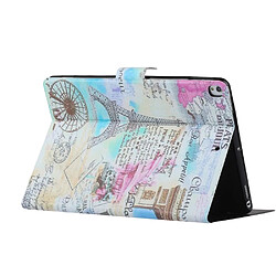 Acheter Etui en PU impression de modèle avec support et porte-cartes tour de fer pour votre Apple iPad 10.2 (2019)