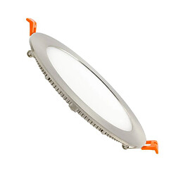 Avis Ledkia Dalle LED 12W Ronde Extra-Plate Cadre Coupe Ø 155 mm Argentée Blanc neutre 4000K