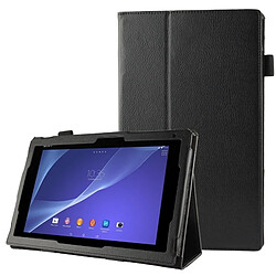 Wewoo Housse Étui noir pour Sony Xperia Tablet Z2 10.1 Litchi Texture en cuir avec support