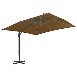 ComfortXL Parasol Déporté Avec Mât En Aluminium 300x300 Cm Taupe