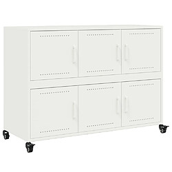 vidaXL Buffet blanc 100,5x39x72 cm acier