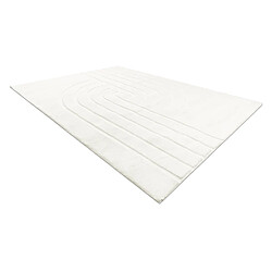 Avis RUGSX Tapis lavable CURVY blanc 11 Curves, structurel, gaufré, peluche 160x220 cm