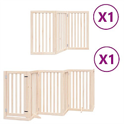 vidaXL Barrière pour chiens avec porte pliable 9panneaux bois peuplier