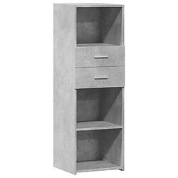 vidaXL Buffet haut gris béton 40x42,5x124 cm bois d'ingénierie