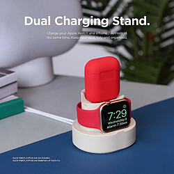 Acheter Chrono Mini station de charge double support de charge compatible avec Apple Watch 38 42 40 44 mm série 6 SE 5 4 3 2 1, AirPods 2, 1, iPhone 12, XS Max, XR et plus,(blanc)