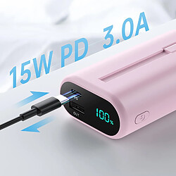 SANAG Batterie Externe 10800Mah, Ultra Compact Power Bank Avec Cables Intégré, 15W 3.0A Chargeur Portable Avec Écran Lcd, 3 Sortie Batterie Portable Pour Iphone 14//14 Pro/13/12/11/Xs/Xr/X/8/7/6 (Rose) pas cher