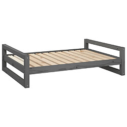 vidaXL Lit pour chien Gris 105,5x75,5x28 cm Bois de pin solide