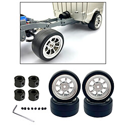 Acheter 4 Pièces / Ensemble Pneus De Dérive En Alliage D'aluminium RC Pour Modèle De Camion WPL D12 Pièces De Bricolage Adaptateur Noir