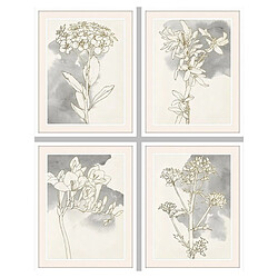 Cadre DKD Home Decor Fleurs (55 x 2,5 x 70 cm) (4 Unités)