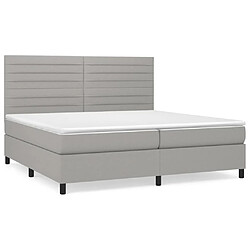 Maison Chic Lit Adulte - Lit simple Lit à sommier tapissier avec matelas moelleux - Meuble de Chambre - Gris clair 200x200cm Tissu -MN45611