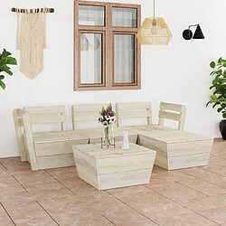 Maison Chic Salon de jardin palette 5 pcs - Table et chaises d'extérieur - Mobilier/Meubles de jardin Moderne Bois d'épicéa imprégné -MN40493