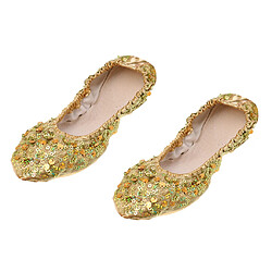 Acheter Chaussures de danse du ventre semelles douces danse chaussures de performance avec des paillettes l d'or