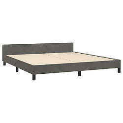 Acheter Maison Chic Lit adulte - Cadre Structure de lit avec tête de lit Contemporain Gris foncé 160x200 cm Velours -MN61620