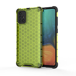 Coque en TPU peau de nid d'abeille hybride antichoc vert pour votre Samsung Galaxy A71