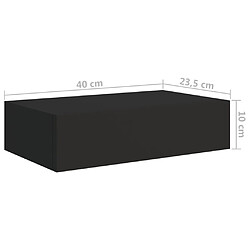 vidaXL Étagères à tiroirs murales 2 pcs noir 40x23,5x10 cm MDF pas cher