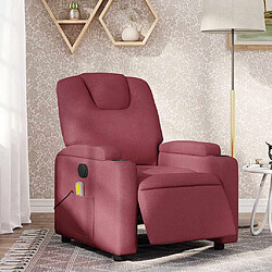 vidaXL Fauteuil de massage inclinable électrique Rouge bordeaux Tissu