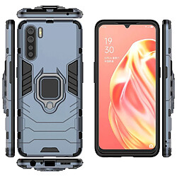 Coque en TPU hybride cool guard avec support de bague bleu pour votre OPPO A91/F15