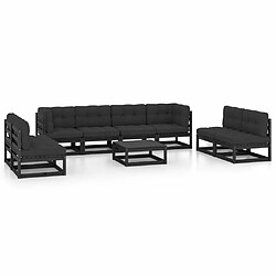 Maison Chic Salon de jardin 9 pcs + coussins - Mobilier/Meubles de jardin - Table et chaises d'extérieur Bois de pin massif -MN54459