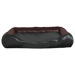 Avis vidaXL Lit pour chien Noir et marron 80x68x23 cm Similicuir