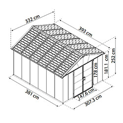 Abris de jardin 11.7m² gris - 705159 - PALRAM