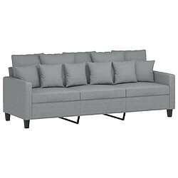 Acheter Maison Chic Ensemble de canapés 3 pcs coussins, Canapé droit Sofa pour Salon gris clair tissu -GKD249445