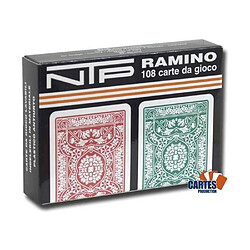 Coffret NTP Floreale Ramino- 2 Jeux de 54 cartes 100% plastique - format poker XL - 4 index standards