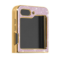 Avizar Coque pailletée pour Samsung Galaxy Z Flip 5 Rigide série Glitter Case Rose