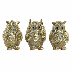 Figurine Décorative DKD Home Decor Résine Hibou (3 pcs) (13.5 x 11 x 17.5 cm)