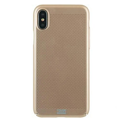 Color Block Coque pour iPhone X/XS Rigide perforée Dorée