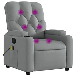 Maison Chic Fauteuil de massage inclinable,Fauteuil luxe de relaxation Gris clair Tissu -MN24139