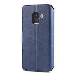 Avis Wewoo Housse Coque Pour Galaxy A8 2018 AZNS Texture du mollet Etui en cuir avec rabat horizontal magnétique PU supportfentes cartes et cadre photo Bleu